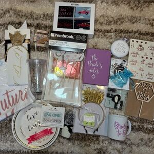 New / Unused Bride to Be Items! Socks/ Shirt/ Jewelry/Decor/ Mug/ Cup/ Tattoos